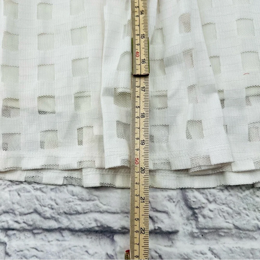 Kind Of White Textured Skirt Size Large Layered Mini Pleated Flare
